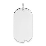 14k White Gold Plain .027 Gauge Engravable 25x Dog Tag with Notch Disc Charm