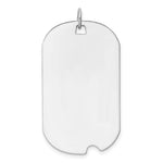 14k White Gold Plain 36.8x .013 Gauge Engravable Dog Tag w/Notch Disc
