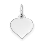 14K White Gold Plain .009 Gauge Engravable Heart 10x Disc Charm