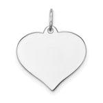 14K White Gold Plain .013 Gauge Engravable Heart 16x Disc Charm