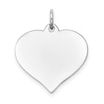 14K White Gold Plain .011 Gauge Engravable Heart 20x Disc Charm