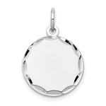 14k White Gold Etched Edge .009 Gauge Engraveable Round Disc Charm