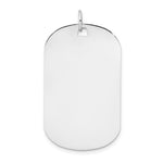 14k White Gold Plain 34.6x .035 Gauge Engraveable Dog Tag Disc Charm