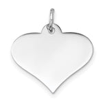 14k White Gold Plain .011 Gauge Engraveable Heart 16x Disc Charm