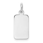 14k White Gold Plain 13x .009 Gauge Rectangular Engravable Charm