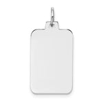 14k White Gold Plain .011 Gauge Rectangular Engravable 22x Disc Charm