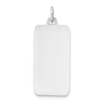14k White Gold Plain 25.4x .027 Gauge Rectangular Engravable Dog Tag