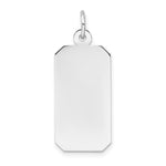 14k White Gold Plain .011 Gauge Rectangular Engravable 26x Disc Charm