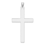 14k White Gold Large Polished Cross Pendant