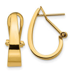 14k 5x Polished Tapered J-Hoop Omega Back Post Earrings