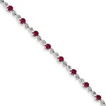 14K White Gold Diamond and Ruby Bracelet