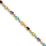 14k Rainbow Gemstone/Diamond Bracelet