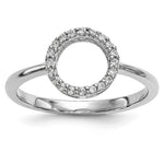 14k White Gold 1/15 carat Diamond Open Circle Ring