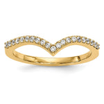 14k 1/6 carat Diamond V-Shape Band