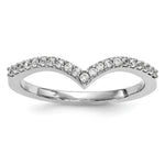 14k White Gold 1/6 carat Diamond V-Shape Band