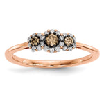 14k Rose Gold White/Champagne Diamond Ring