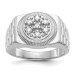 IB Goodman 14k White Gold 1/4 carat A Diamond Circular Top Mens Ring