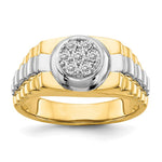 IB Goodman 14k Two-tone 1/5 carat AA Diamond Mens Cluster Ring