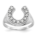 IB Goodman 14k White Gold 1/5 carat AA Diamond Mens Horseshoe Ring
