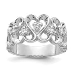 14k White Gold 1/3 carat AA Diamond Heart Ring