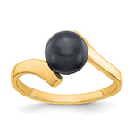 14k Black Freshwater Cultured Pearl Bypass Ring