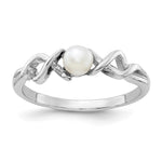 14k White Gold White Freshwater Cultured Pearl Twisted Ring
