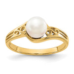 14k White Freshwater Cultured Pearl Filigree Ring