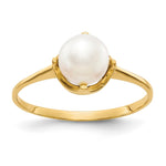 14k White Freshwater Cultured Pearl Ring