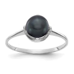 14k White Gold Black FW Cultured Pearl Ring