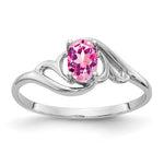 14k White Gold 6x Oval Pink Sapphire ring