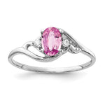 14k White Gold 6x Oval Pink Sapphire A Diamond ring
