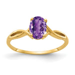 14k 7x Oval Amethyst Twist Ring