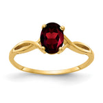 14k 7x Oval Garnet Twist Ring
