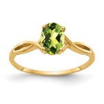 14k 7x Oval Peridot Twist Ring