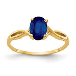 14k 7x Oval Blue Sapphire Ring