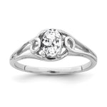 14k White Gold 7x Oval Cubic Zirconia ring