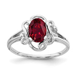 14k White Gold 7x Oval Lab-Created Ruby Ring