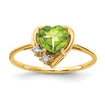 14k Heart Peridot and A Diamond Ring