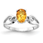 14k White Gold Citrine Ring