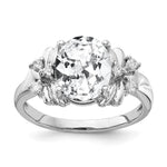 14k White Gold 10x Oval Cubic Zirconia A Diamond Ring