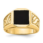 IB Goodman 14k Square Onyx Mens Ring