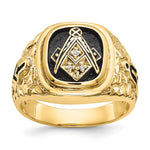 IB Goodman 14k Polished and Antiqued Nugget Texture A Quality Diamond Masonic Ring