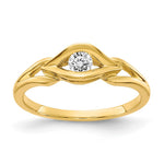 14k Polished 1/8 carat AA Diamond Ring