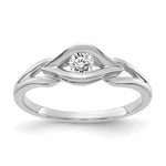 14k White Gold Polished 1/8 carat AA Diamond Ring