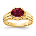 14k 8x Oval Created Ruby ring