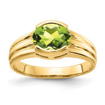 14k 8x Oval Peridot East-West Ring