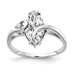 14k White Gold 12x Marquise Cubic Zirconia AA Diamond ring