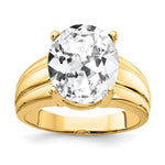 14k 12x Oval Cubic Zirconia Ring