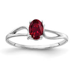 14k White Gold 6x Oval Created Ruby ring