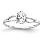 14k White Gold 6x Oval Cubic Zirconia ring